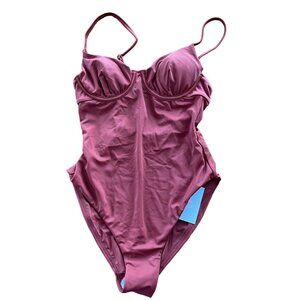 Andie The Bermuda One Piece Swimsuit Red Truffle Sz XS